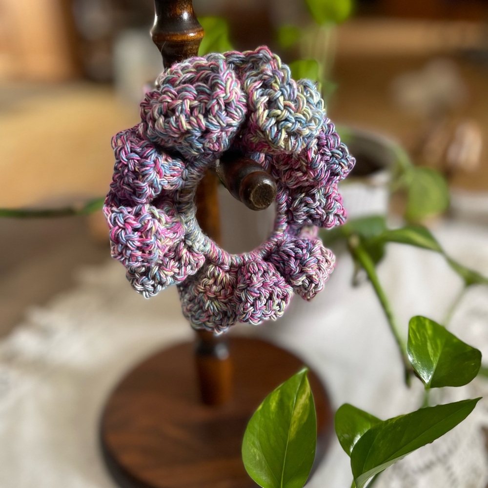 Colorful Crochet Cotton Hair Scrunchie